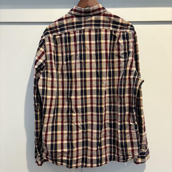 J Crew Shirt Mens XL Navy Plaid Flex Classic Button Casual Preppy Academia - Picture 5 of 10